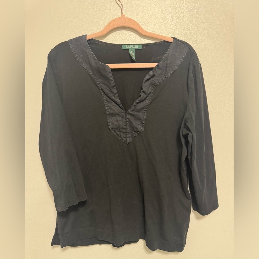 Ralph Lauren Black V-neck Blouse